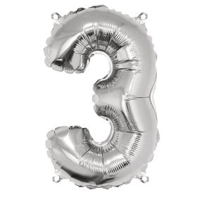 3-as Szám Óriás Fólia Lufi Ezüst 105cm
