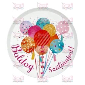 Boldog szülinapot! lufis papírtányér 6db/csomag