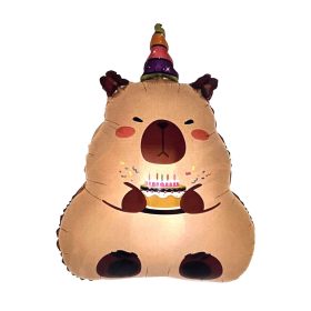 Ülő Capybara szülinapi fólia lufi 49x68cm
