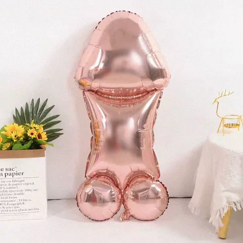 Óriási rosegold színű, kuki alakú fólia lufi 90cm
