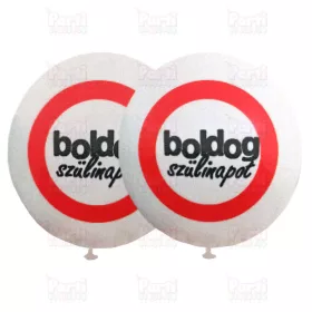 Boldog szülinapot sebességkorlátozó táblás lufi 30cm