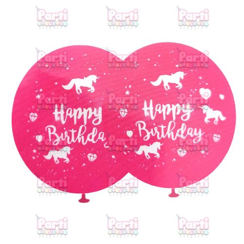 Happy Birthday Unikornis rózsaszín lufi 30cm (5db)