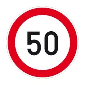   50-es Számos Sebességkorlátozó Szülinapi Tábla - 40 cm KARTON