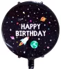 Űrhajós szülinapi Happy Birthday fólia lufi 45cm