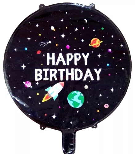 Űrhajós szülinapi Happy Birthday fólia lufi 45cm