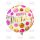 Happy Birthday színes gömbös fólia lufi, 45cm