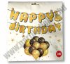 Happy Birthday banner, csillogós, arany-ezüst - DIY