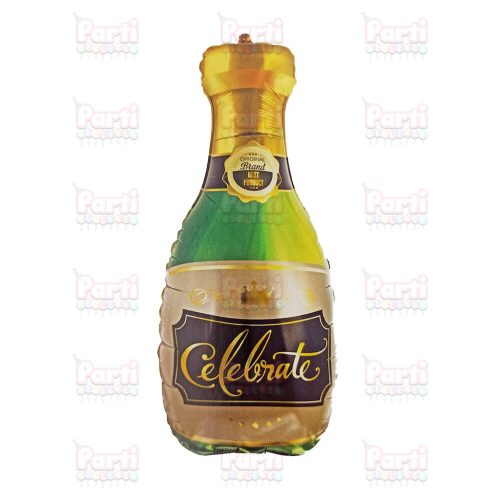 Pezsgős üveg alakú celebrate supershape fólia lufi 46x93cm