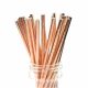 Irizáló, Rosegold színű fényes papír szívószál 25db-os