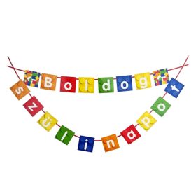 Boldog szülinapot építőkockás parti betűfüzér - 5m