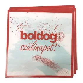   Boldog szülinapot pasztell kék papír szalvéta 33x33cm, 16db-os