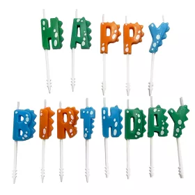 Dínós Happy Birthday szülinapi gyertya felirat