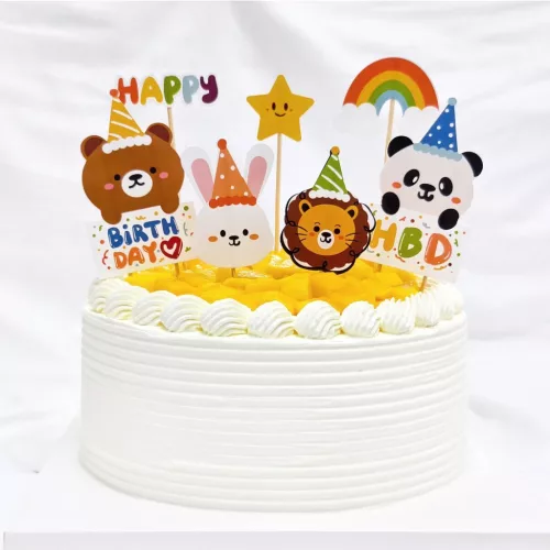 Mosolygós csillagos happy birthday szülinapi sütibeszúró 7db 16,5cm