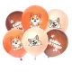Kawaii Corgi kutyás Happy Birthday szülinapi gumi lufi 30cm, 6db-os