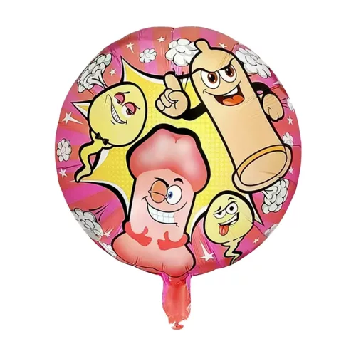Vicces felnőtt kuki mintás lánybúcsú lufi 45cm