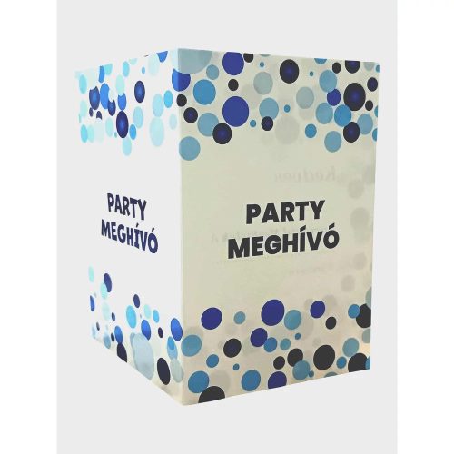 Kék fiús pöttyös party meghívó 6db