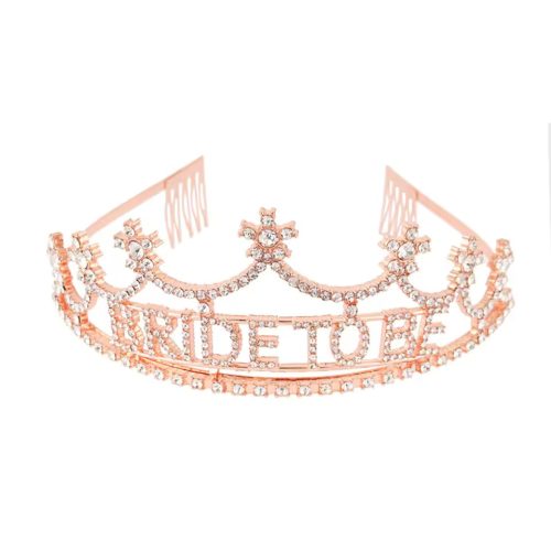 Rosegold Bride To Be lánybúcsú tiara fém
