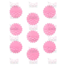 Mini Virágos lampion füzér rózsaszín 10cm, 3méter