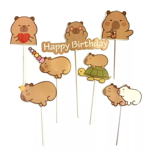 Cuki Capybara szülinapi tortabeszúró tortadekoráció szett