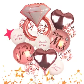 Lánybúcsú lufi szett Rosegold 15db-os