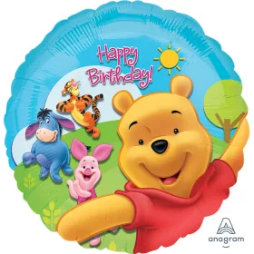   Micimackó - Pooh és Friends Sunny Birthday - Szülinapi Fólia Lufi 43cm