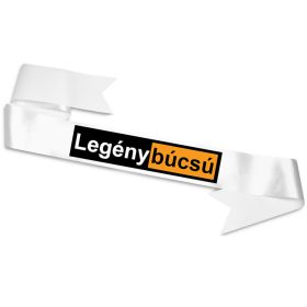 PornHub legénybúcsú vállszalag fehér