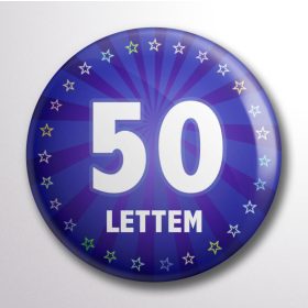 Kitűző 50. születésnapra kék színben