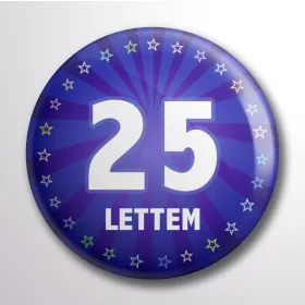 Kitűző 25. születésnapra kék színben