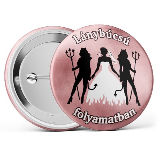 Lánybúcsú folyamatban II. kitűző rosegold