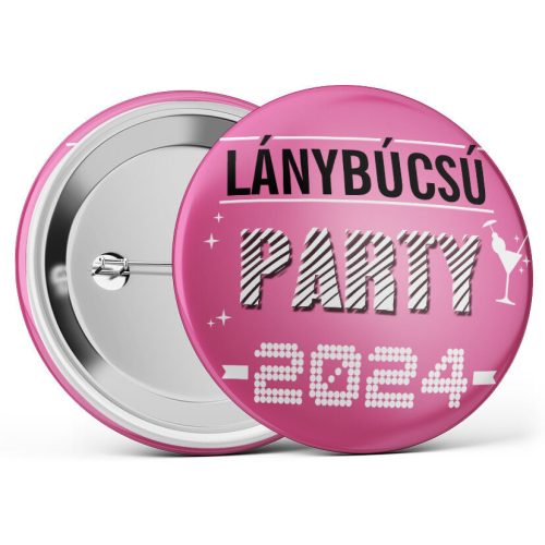 Lánybúcsú Party 2024 kitűző rózsaszín