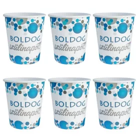   Boldog Szülinapot! Kék Pasztell Konfettis Parti Papír Pohár - 250 ml, 6 db-os