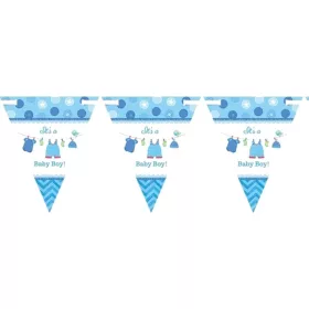 Shower With Love Kék Zászlófüzér Babaszületésre - 4 M