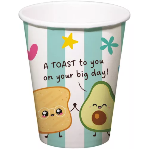 Kawaii Szülinapi Papír Parti Pohár - 250 ml, 8 db-os