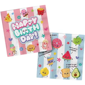   Happy Birthday Kawaii Szülinapi Parti Szalvéta - 33 cm, 20 db-os