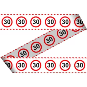   30-as Számos Sebességkorlátozó Szülinapi Parti Szalag - 15 m