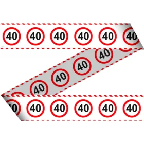   40-es Számos Sebességkorlátozó Szülinapi  Parti Szalag - 15 m