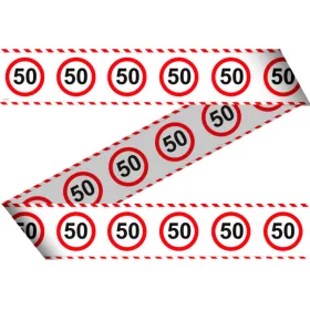  50-es Számos Sebességkorlátozó Szülinapi Parti Szalag - 15 m