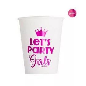   Let's Party Girls Rózsaszín Papír Pohár Lánybúcsúra - 8 db-os, 250 ml