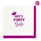Let's Party Girls Rózsaszín Papír Szalvéta Lánybúcsúra - 33 x 33 cm, 16 db