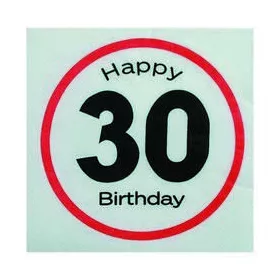   Happy Birthday 30-as Sebességkorlátozó Szülinapi Parti Szalvéta - 33 x 33 cm, 20 db-os