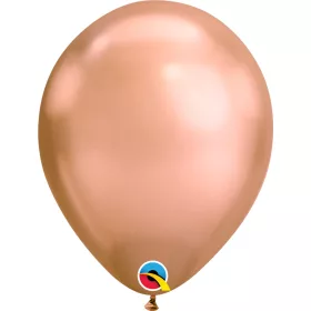   11 inch-es Chrome Rosegold - Rózsaarany Kerek Lufi (6 db/csomag)