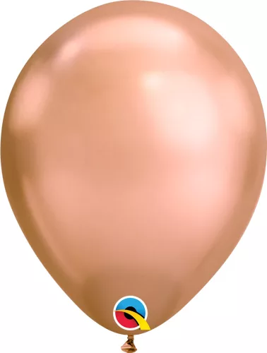 11 inch-es Chrome Rosegold - Rózsaarany Kerek Lufi (6 db/csomag)