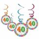 40-es Szülinapi Radiant Parti Függő Dekoráció - 6 db-os