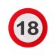 18-as Számos Sebességkorlátozó Szülinapi Parti Tányér - 23 cm, 6 db-os