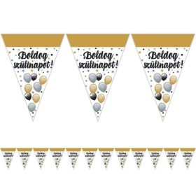   Boldog Szülinapot! Elegáns Léggömbös Parti Zászlófüzér - 5 m