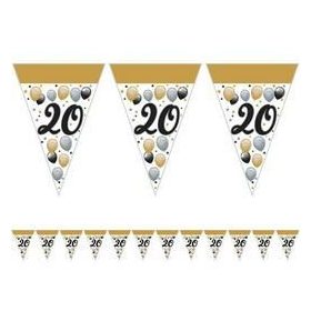   20-as Számos Szülinapi Elegáns Léggömbös Parti Zászlófüzér - 5 m