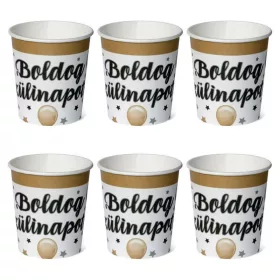   Boldog Szülinapot! Elegáns Léggömbös Parti Papír Pohár - 250 ml, 6 db-os