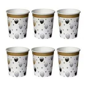 Elegáns Léggömbös Parti Papír Pohár - 250 ml, 6 db-os