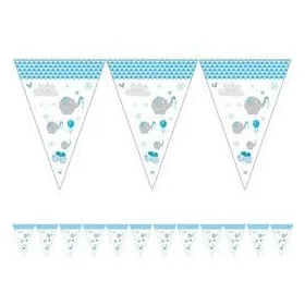 Kék Elefántos Parti Zászlófüzér - 5 m