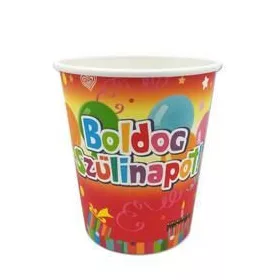 Boldog Szülinapot Színes Parti Pohár - 6 db-os